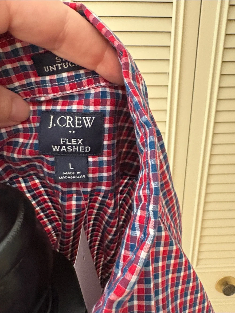 J. Crew Men's Red and Blue Plaid Button-Down Shirt